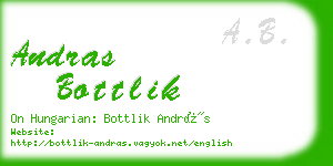 andras bottlik business card